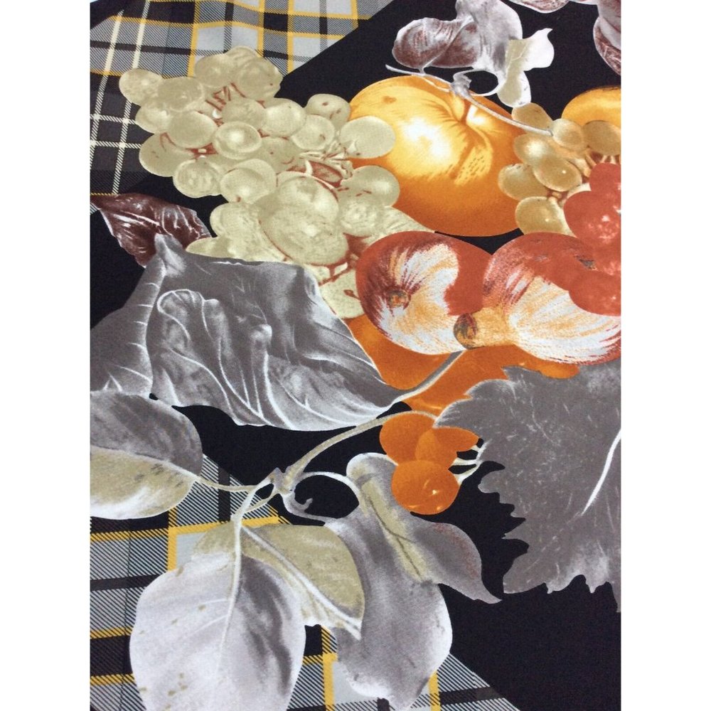 BASILE Gray Fruit Print Silk Scarf  Made In Italy "35/34,5" EX COND - Picture 6 of 11